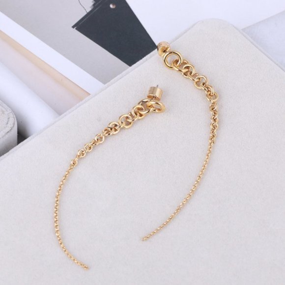 Michael Kors Fringe Metal Chain Long Earrings - Picture 6 of 9